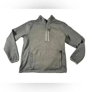 Nomad Mens Large Gray Sweater Mock Turtleneck Quarter Zip